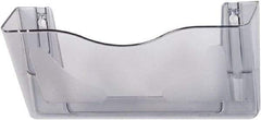 Deflect-o - 15" Wide x 6-5/8" High x 4" Deep Plastic Wall File - 1 Compartment, Smoke - Exact Tool & Supply