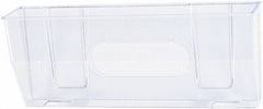 Deflect-o - 15" Wide x 6-3/8" High x 3" Deep Plastic Wall File - 1 Compartment, Clear - Exact Tool & Supply