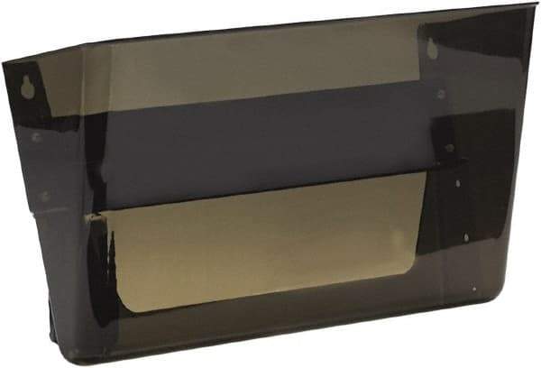 Deflect-o - 13" Wide x 7" High x 4" Deep Plastic Wall File - 1 Compartment, Smoke - Exact Tool & Supply