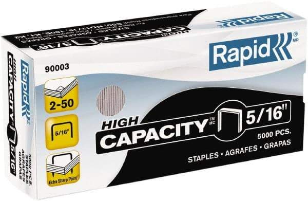 Rapid - 5/16" Leg Length, Galvanized Steel Staplers-Full Strip Desktop Staples - 50 Sheet Capacity, For Use with Rapid S50 High-Capacity SuperFlatClinch Half Strip Desktop Stapler, K1 Pliers, K2 & R90E - Exact Tool & Supply