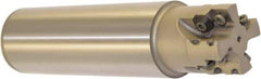 Millstar - 1-1/2" Cut Diam, 1.58" Max Depth, 1-1/2" Shank Diam, Cylindrical Shank Indexable High-Feed End Mill - Screw Holding Method, HFCI-1204 Insert, HFSS Toolholder, Through Coolant - Exact Tool & Supply