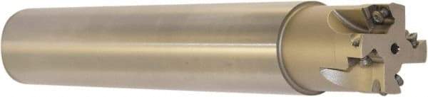 Millstar - 1-1/4" Cut Diam, 1.58" Max Depth, 1-1/4" Shank Diam, Cylindrical Shank Indexable High-Feed End Mill - Screw Holding Method, HFCI-09T3 Insert, HFSS Toolholder, Through Coolant - Exact Tool & Supply