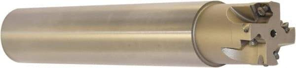 Millstar - 1-1/4" Cut Diam, 1.58" Max Depth, 1-1/4" Shank Diam, Cylindrical Shank Indexable High-Feed End Mill - Screw Holding Method, HFCI-09T3 Insert, HFSS Toolholder, Through Coolant - Exact Tool & Supply