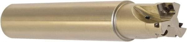 Millstar - 1" Cut Diam, 1.58" Max Depth, 1" Shank Diam, Cylindrical Shank Indexable High-Feed End Mill - Screw Holding Method, HFCI-09T3 Insert, HFSS Toolholder, Through Coolant - Exact Tool & Supply