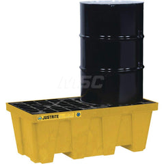 Justrite - Spill Pallets, Platforms, Sumps & Basins; Type: EcoPolyBlend? Spill Control Pallets ; Number of Drums: 2 ; Sump Capacity (Gal.): 66.00 ; Load Capacity (Lb.): 2500.000 ; Material: Polyethylene ; Height (Inch): 18 - Exact Tool & Supply