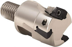 Seco - 32mm Cut Diam, 9mm Max Depth of Cut, 40mm OAL, Indexable Square Shoulder End Mill - XOMX 10T3 Inserts, M16 Modular Connection, 90° Lead Angle, Through Coolant, Series Turbo 10 - Exact Tool & Supply