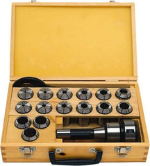 Jet - 17 Piece, 1/16" to 15/16" Capacity, R8 Collet Set - 0.0008" TIR, Series CCS-1 - Exact Tool & Supply