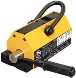Mag-Mate - 1,600 Lb Load Capacity, Magnetic Lifter - 8-7/8" High x 4-7/8" Wide, 4" Head/Holder Diam, 2 Poles, For Use with Flat & Round Ferrous Metal - Exact Tool & Supply