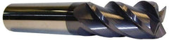 Accupro - 3/4", 1-1/2" LOC, 3/4" Shank Diam, 4" OAL, 4 Flute, Solid Carbide Square End Mill - Single End, AlTiN Finish, Spiral Flute, 40° Helix, Centercutting, Right Hand Cut, Right Hand Flute - Exact Tool & Supply