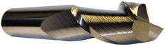 Accupro - 3/32", 9/32" LOC, 1/8" Shank Diam, 1-1/2" OAL, 2 Flute, Solid Carbide Square End Mill - Single End, nACRo Finish, Spiral Flute, 30° Helix, Centercutting, Right Hand Cut, Right Hand Flute - Exact Tool & Supply