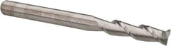 Accupro - 1/8", 1/2" LOC, 1/8" Shank Diam, 1-1/2" OAL, 2 Flute, Solid Carbide Square End Mill - Single End, Uncoated, Spiral Flute, 40° Helix, Centercutting, Right Hand Cut, Right Hand Flute - Exact Tool & Supply