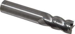 Accupro - 5/8", 1-1/4" LOC, 5/8" Shank Diam, 3-1/2" OAL, 4 Flute, Solid Carbide Square End Mill - Single End, Uncoated, Spiral Flute, 40° Helix, Centercutting, Right Hand Cut, Right Hand Flute - Exact Tool & Supply