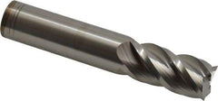 Accupro - 3/4", 1-1/2" LOC, 3/4" Shank Diam, 4" OAL, 4 Flute, Solid Carbide Square End Mill - Single End, Uncoated, Spiral Flute, 40° Helix, Centercutting, Right Hand Cut, Right Hand Flute - Exact Tool & Supply