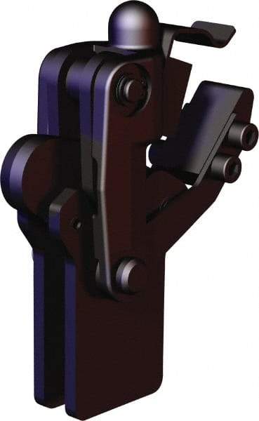 De-Sta-Co - 1,574 Lb Holding Capacity, Vertical Handle, Manual Hold Down Toggle Clamp - 200° Bar Opening, Weldable Base, Oxide Finish, Forged Alloy Steel - Exact Tool & Supply