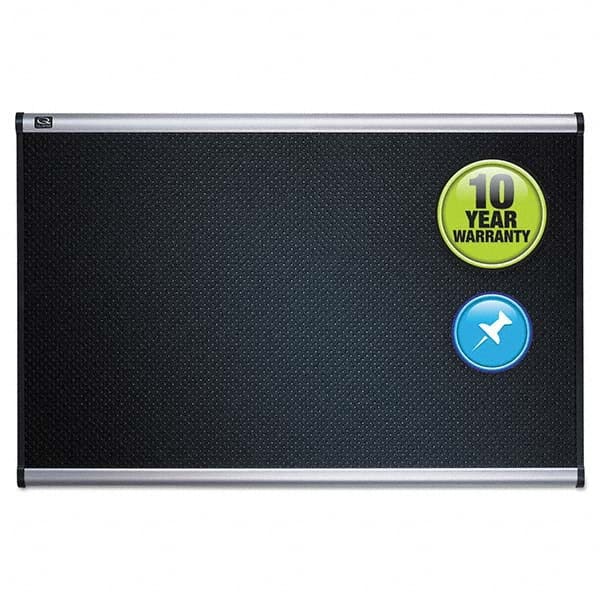 Quartet - Cork Bulletin Boards Style: Embossed Foam Bulletin Color: Black - Exact Tool & Supply