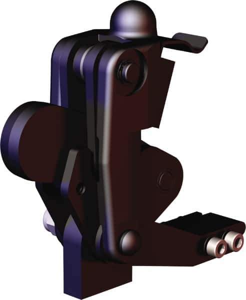 De-Sta-Co - 2,473 Lb Holding Capacity, Vertical Handle, Manual Hold Down Toggle Clamp - 200° Bar Opening, Weldable Base, Oxide Finish, Forged Alloy Steel - Exact Tool & Supply