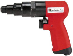 Universal Tool - 1/4" Bit Holder, 2,000 RPM, Pistol Grip Handle Air Screwdriver - 10 to 55 In/Lb Torque, 4 CFM - Exact Tool & Supply