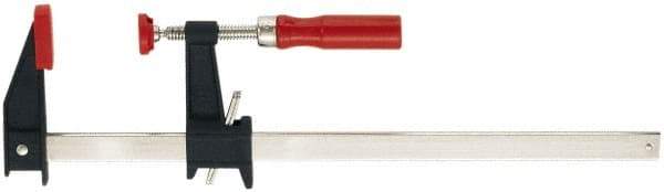 Bessey - 12" Capacity, 5" Throat Depth Cast Iron Bar Clamp - 1,200 Lb Clamping Pressure, 16" OAL - Exact Tool & Supply