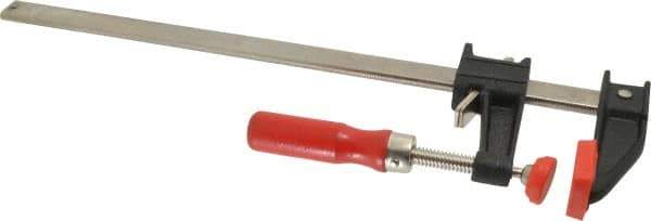 Bessey - 12" Capacity, 2-1/2" Throat Depth Cast Iron Bar Clamp - 600 Lb Clamping Pressure, 16" OAL - Exact Tool & Supply