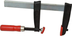 Bessey - 8" Capacity, 4" Throat Depth Steel Bar Clamp - 800 Lb Clamping Pressure, 12" OAL - Exact Tool & Supply