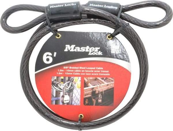 Master Lock - 6' Long Heavy Duty Cable - 3/8" Diam - Exact Tool & Supply