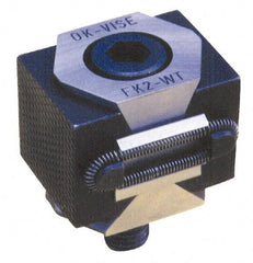 Mitee-Bite - 33,000 Lb Holding Force Double Vise Wedge Clamp - 2.24" Wide x 1.65" Deep x 1.65" High Base, 48 to 52 HRC, 2.24 to 2.64" Jaw Spread, 250 Lb/Ft Torque, 5/8-11 Screw Thread - Exact Tool & Supply