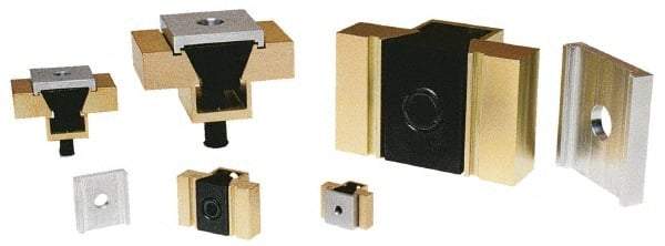 Mitee-Bite - 6,000 Lb Holding Force Single T-Slot Machinable Wedge Clamp - 4" Wide x 1-5/8" Deep x 2" High Base, 55 Lb/Ft Torque, 5/8-11 Screw Thread - Exact Tool & Supply
