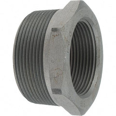 Made in USA - Size 2 x 1-1/2", Class 3,000, Forged Carbon Steel Black Pipe Hex Bushing - 3,000 psi, Threaded End Connection - Exact Tool & Supply