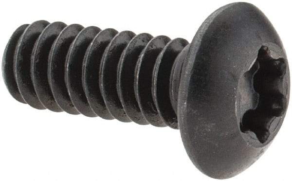 Camcar - #10-24 UNC Torx Plus Drive, Button Screw - Alloy Steel, Black Oxide Finish, Fully Threaded, 1/2" Length Under Head - Exact Tool & Supply