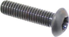 Camcar - #10-32 UNF Torx Plus Drive, Button Screw - Alloy Steel, Black Oxide Finish, Fully Threaded, 3/4" Length Under Head - Exact Tool & Supply