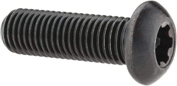 Camcar - 5/16-24 UNF Torx Plus Drive, Button Screw - Alloy Steel, Black Oxide Finish, Fully Threaded, 1" Length Under Head - Exact Tool & Supply