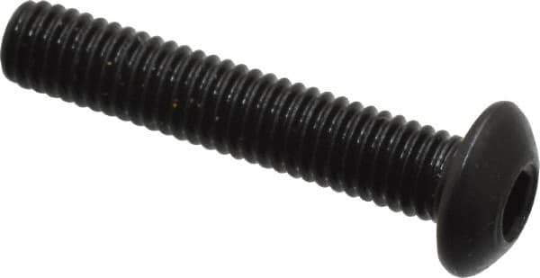 Holo-Krome - M3x0.50 Metric Coarse Hex Socket Drive, Button Screw - Grade 12.9 Alloy Steel, Black Oxide Finish, Fully Threaded, 16mm Length Under Head - Exact Tool & Supply