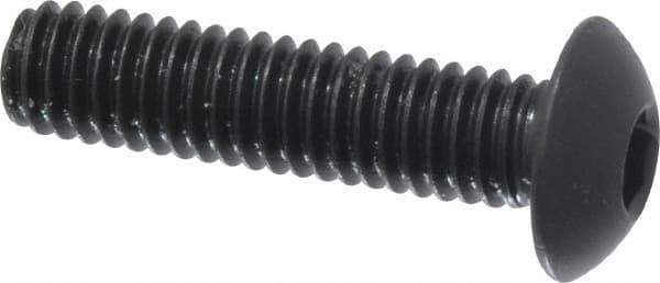 Holo-Krome - M4x0.70 Metric Coarse Hex Socket Drive, Button Screw - Grade 12.9 Alloy Steel, Black Oxide Finish, Fully Threaded, 16mm Length Under Head - Exact Tool & Supply