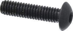 Holo-Krome - M4x0.70 Metric Coarse Hex Socket Drive, Button Screw - Grade 12.9 Alloy Steel, Black Oxide Finish, Fully Threaded, 16mm Length Under Head - Exact Tool & Supply