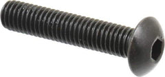 Holo-Krome - M5x0.80 Metric Coarse Hex Socket Drive, Button Screw - Grade 12.9 Alloy Steel, Black Oxide Finish, Fully Threaded, 25mm Length Under Head - Exact Tool & Supply