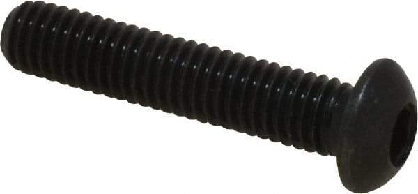 Holo-Krome - M6x1.00 Metric Coarse Hex Socket Drive, Button Screw - Grade 12.9 Alloy Steel, Black Oxide Finish, Fully Threaded, 30mm Length Under Head - Exact Tool & Supply