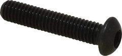 Holo-Krome - M6x1.00 Metric Coarse Hex Socket Drive, Button Screw - Grade 12.9 Alloy Steel, Black Oxide Finish, Fully Threaded, 30mm Length Under Head - Exact Tool & Supply
