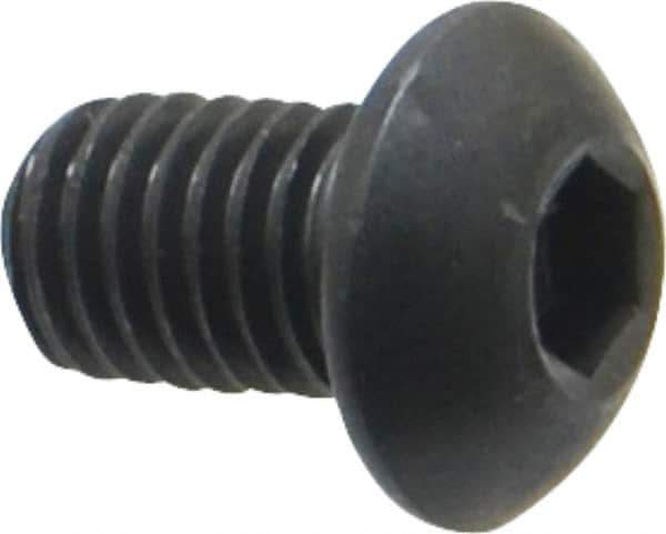 Holo-Krome - M8x1.25 Metric Coarse Hex Socket Drive, Button Screw - Grade 12.9 Alloy Steel, Black Oxide Finish, Fully Threaded, 12mm Length Under Head - Exact Tool & Supply