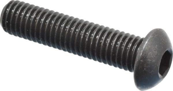 Holo-Krome - M8x1.25 Metric Coarse Hex Socket Drive, Button Screw - Grade 12.9 Alloy Steel, Black Oxide Finish, Fully Threaded, 35mm Length Under Head - Exact Tool & Supply