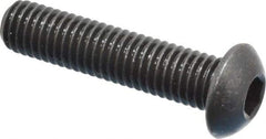 Holo-Krome - M8x1.25 Metric Coarse Hex Socket Drive, Button Screw - Grade 12.9 Alloy Steel, Black Oxide Finish, Fully Threaded, 35mm Length Under Head - Exact Tool & Supply
