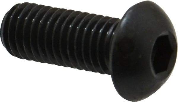 Holo-Krome - M10x1.50 Metric Coarse Hex Socket Drive, Button Screw - Grade 12.9 Alloy Steel, Black Oxide Finish, Fully Threaded, 25mm Length Under Head - Exact Tool & Supply