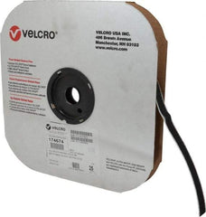 VELCRO Brand - 5/8" Wide x 25 Yd Long Adhesive Backed Hook Roll - Continuous Roll, Black - Exact Tool & Supply
