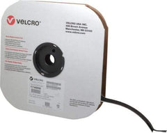 VELCRO Brand - 1" Wide x 10 Yd Long Adhesive Backed Hook Roll - Continuous Roll, Black - Exact Tool & Supply