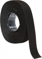 VELCRO Brand - 1" Wide x 5 Yd Long Adhesive Backed Hook Roll - Continuous Roll, Black - Exact Tool & Supply