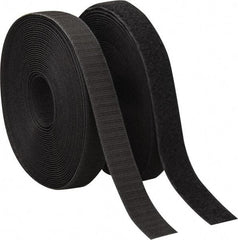 VELCRO Brand - 1" Wide x 10 Yd Long Sew On Hook & Loop Roll - Continuous Roll, Black - Exact Tool & Supply