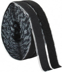 VELCRO Brand - 3/4" Wide x 5 Yd Long Adhesive Backed Hook & Loop Roll - Continuous Roll, Black - Exact Tool & Supply