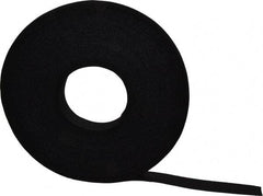 VELCRO Brand - 1" Wide x 25 Yd Long Self Fastening Tie/Strap Hook & Loop Roll - Continuous Roll, Black - Exact Tool & Supply