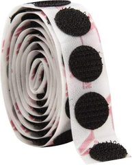 VELCRO Brand - 100 Piece 1/2" Wide Adhesive Backed Hook Dots - Packaged Pieces, Black - Exact Tool & Supply