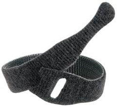 VELCRO Brand - 10 Piece 3/4" Wide x 8" Piece Length, Self Fastening Tie/Strap Hook & Loop Strap - Perforated/Pieces Roll, Black - Exact Tool & Supply