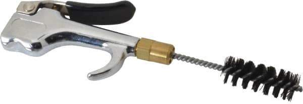Coilhose Pneumatics - 150 Max psi Brush Tip Thumb Lever Blow Gun - 1/4 NPT, 4-1/2" Tube Length, Zinc Body, Brass Tip, Nylon Brush - Exact Tool & Supply